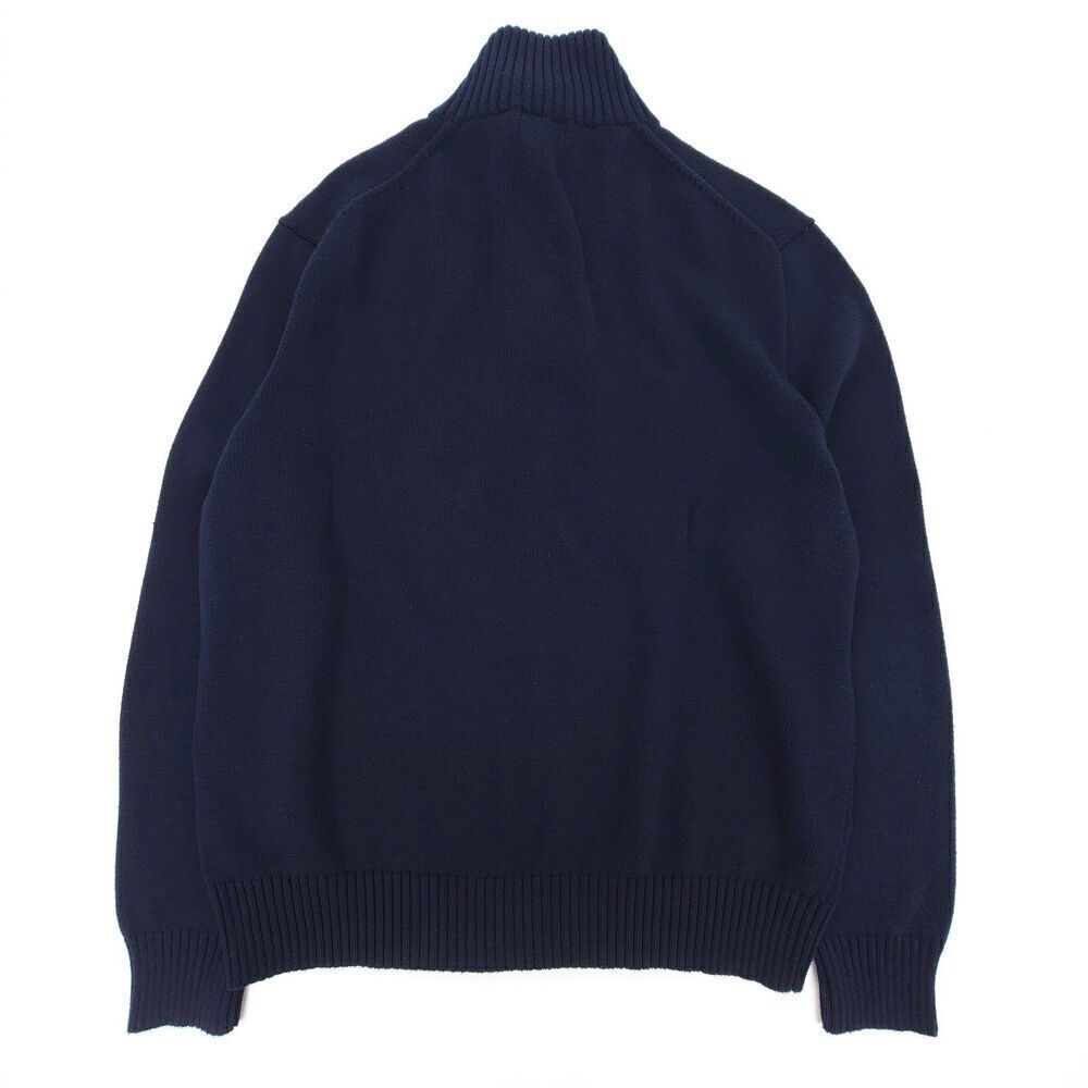 POLO Ralph Lauren Old Money Pullover Sweater Ribbed Knit Fisherman Navy Blue XL - Picture 7 of 8